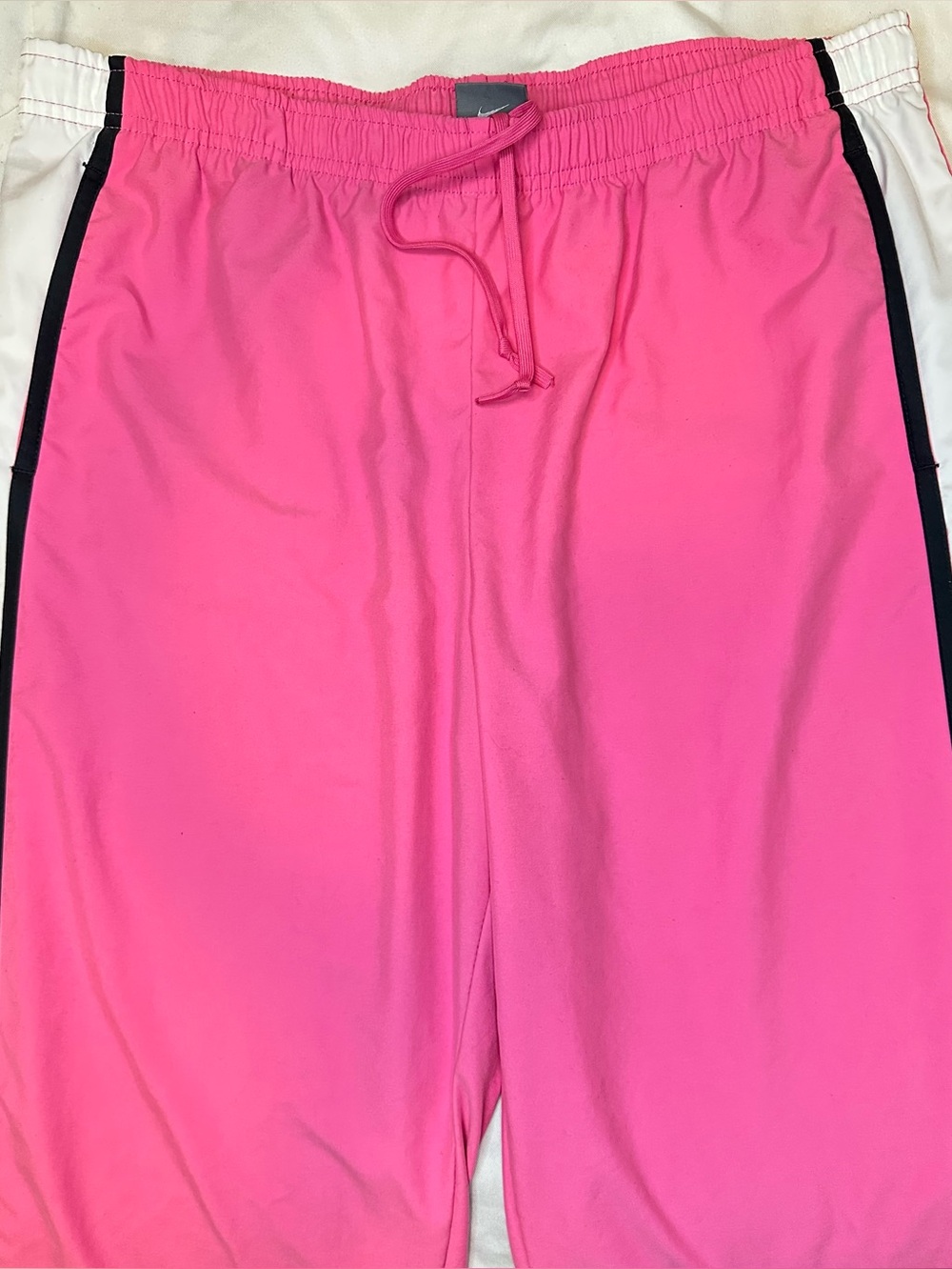 Nike Youth L Pink Athletic Track Pants Girls 12-14 Elastic Waist Wide Leg Swoosh
